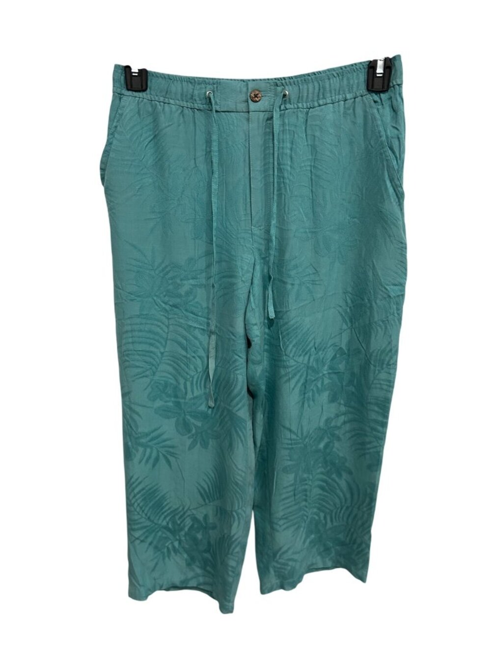 Classic Elements Tropical Teal Silk Blend Lounge Pants Size Small Boho Coast